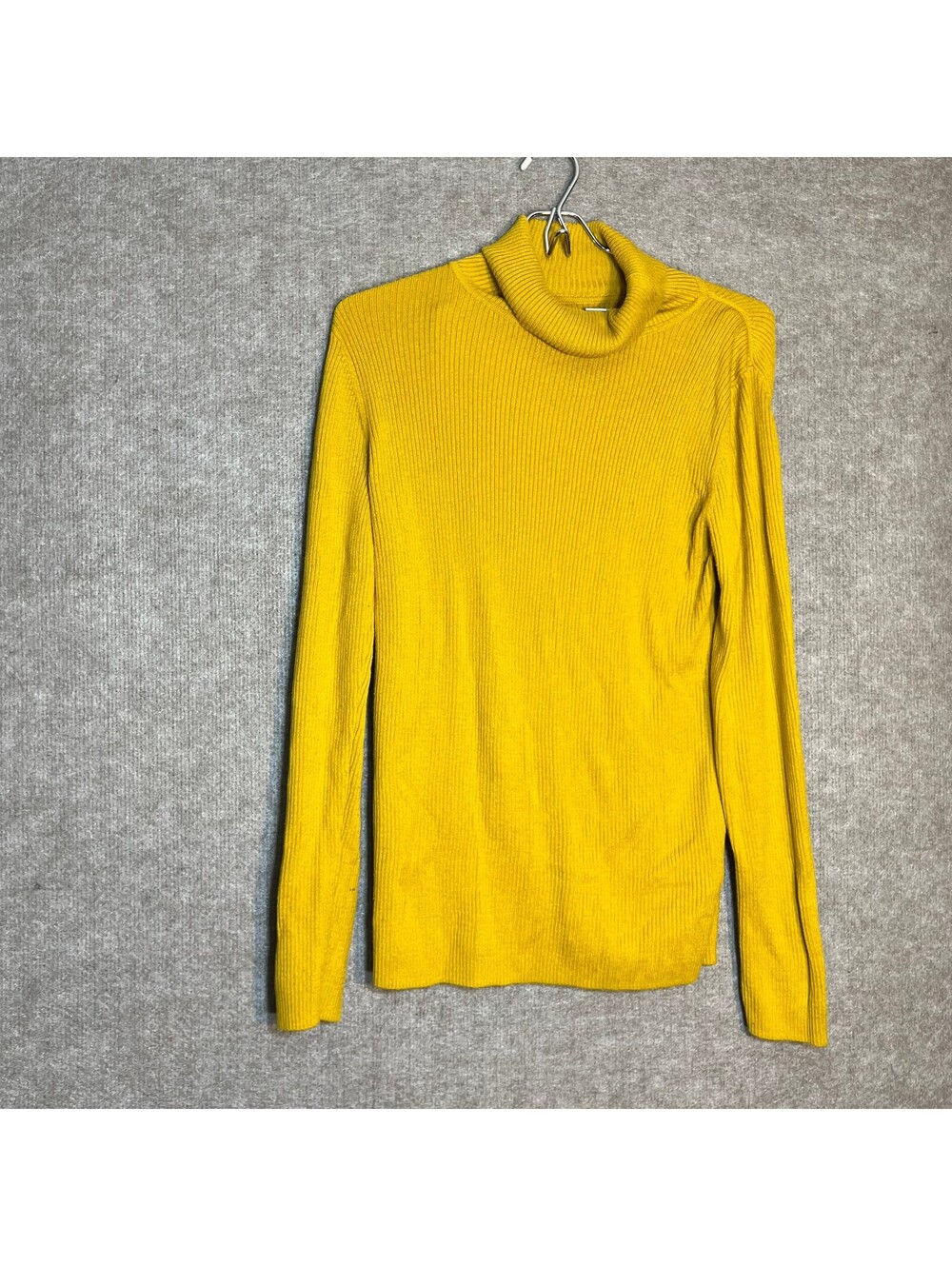 Amazon Essentials Sweater Women L Yellow Ribbed Turtleneck